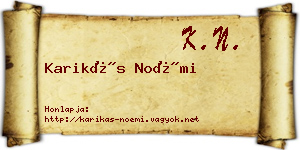 Karikás Noémi névjegykártya