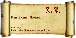 Karikás Noémi névjegykártya